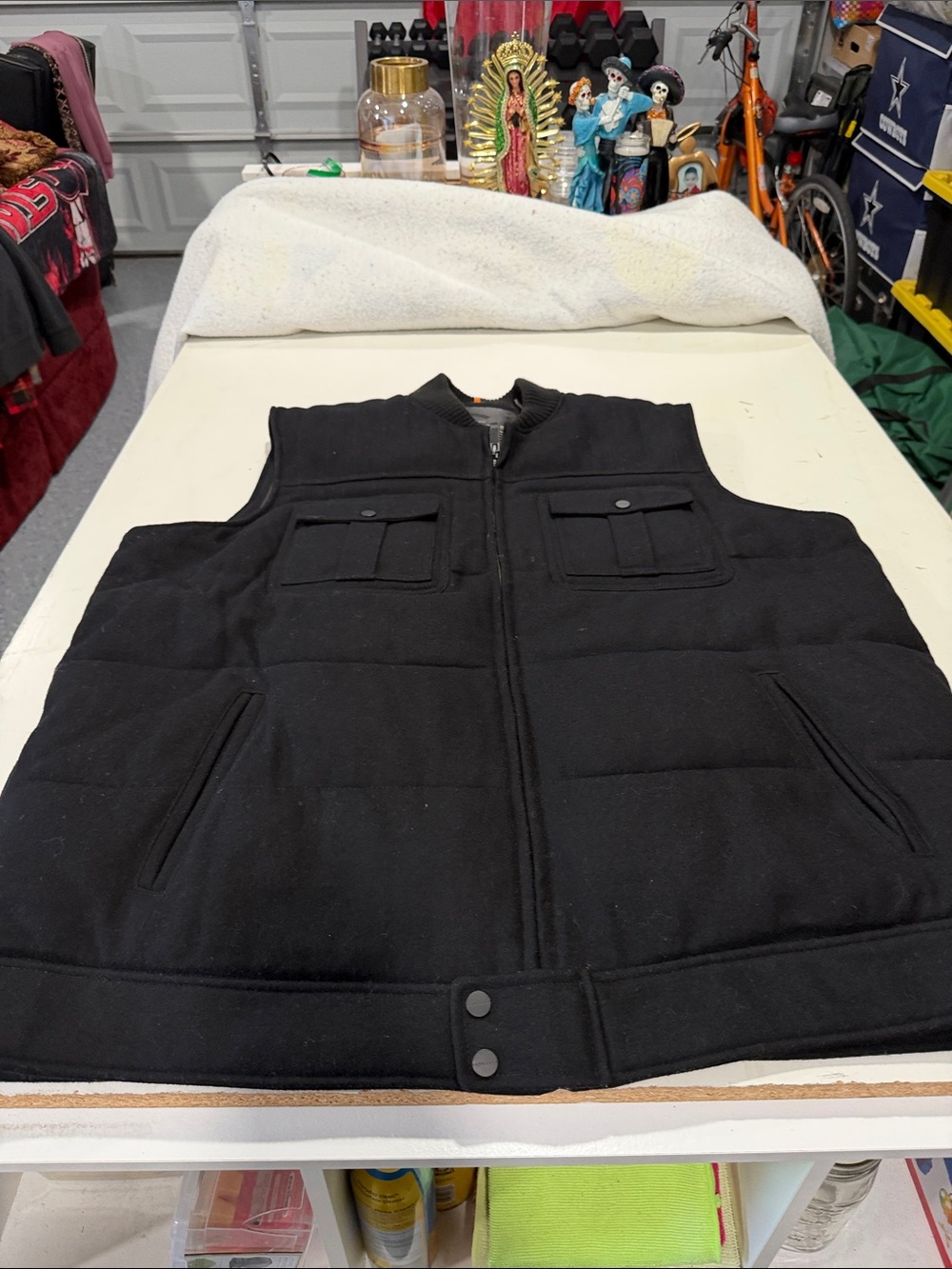 Sean John Black Quilted Sleeveless Vest